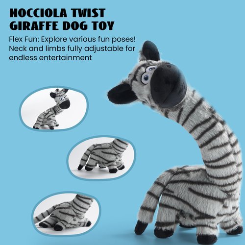 Nocciola Twistable Giraffe Pup Dog Toy, Stuffed Plush Dog Toy for Small Medium Breeds, Interactive Tug of War Dog Toys, Soft Crinkle Puppy Dog Toy to Keep Them Busy