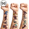 105 PCS Bike Temporary Tattoos Birthday Party Decorations Supplies Favors Black Bycicle Street Mountain Road Bike Sports Decor Stickers For Boys Girls Gift School Prizes Rewards