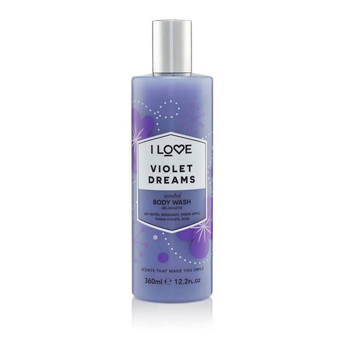 I LOVE Violet Dreams Scented Body Wash - Moisturizing Body Wash and Foaming Bubble Bath - Bergamot, Violet, and Rose Fragrance - 12.7 oz