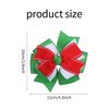 2 Pcs Christmas Hair Bows, Christmas Hair Clips, Ribbon Hair Clip, Christmas Bows for Girls, Red Bow for Hair, Holiday Cheer Bows Accessories for Christmas Xmas Party Decor (Green, White, Red)