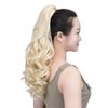 SYXLCYGG Blonde Clip Ponytail Synthetic Fake Claw Pony Tails Blond Hair Extensions 20" Wavy 5.3 OZ Like Real Hair Piece Women Yaki Fluffy