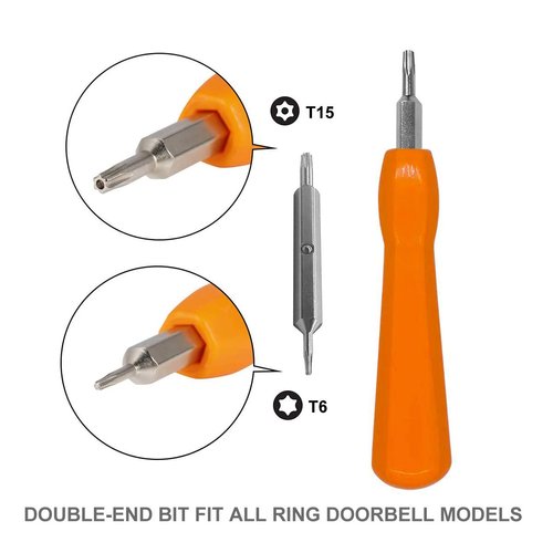 Screwdriver for Ring Doorbell,EMiEN Torx T6 T15 Bit Screwdriver For Ring Video Doorbell,Doorbell 2,Doorbell Pro And Elite Battery Change, Charge & Replacement, Wifi Password Reset Access