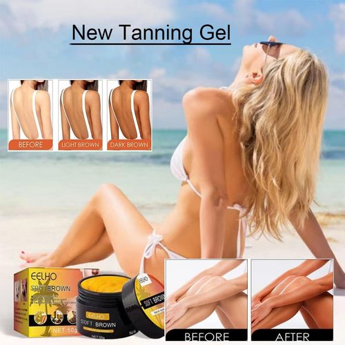 Natural Tanning Gel | Tanning Lotion | Tanning Gel, Lngredients:Carrot, Indoor/Outdoor Tanning Lotion for Tattoo & Color Fade Protection, Anti-Orange, Anti-Aging & Anti-Wrinkle Natural.