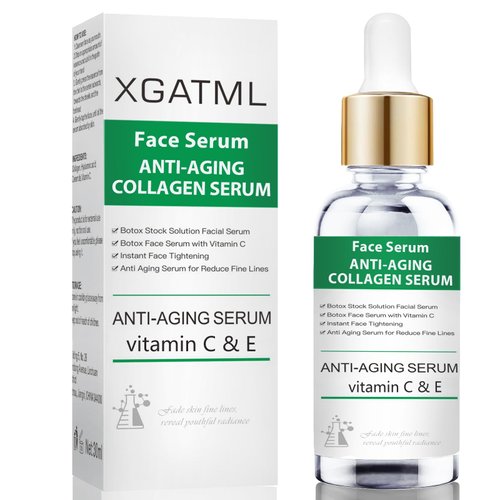 XGATML Face Serum, XGATML in A Bottle with Vitamin C & E, XGATML Stock Solution Facial Serum, Anti Aging & Instant Face Tightening, Boost Skin Collagen, Reduce Wrinkles & Plump Skin