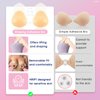 VBT Adhesive Bra Lift - Strapless Sticky Bra for Women Push Up Invisible, Reusable Stick on Bra Nipple Covers Self Silicone Braless Bra (Medium, Begie) Beige
