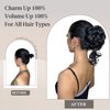 aforystanys Messy Bun Hair Piece Claw Clip Hair Bun Extension Curly Wavy Tousled Updo Hair Extensions Synthetic Chignon Buns Hair Pieces for Women-Dark Brown