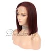 Dorabeauty Short Bob Wigs Color Burgundy #99j Human Hair Lace Front Wigs for Black Women 130% Density 12" Inch Pre Plucked Hairline with Baby Hair