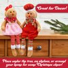 Christmas Gingerbread Plush Dolls, Set of 2 - 17" Boy & Girl Cute Shelf Decorations - Fun Kids Holiday Toy Elf Buddy, Tree, or Stocking Stuffer w Festive Santa Outfits, Mantel Decor, Gift for Xmas