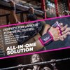 JerkFit WODies Pink 3 Hole Gymnastics Grips with Wrist Support (Small) - Latex Free Elastic Pull Up Grip for Cross Training, WODs, Weightlifting - Workout Grips for Men and Women for Palm Protection