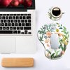 Ergonomic Mouse Pad with Wrist Support, Cute Mouse Pads with Non-Slip PU Base for Home Office Working Studying Easy Typing & Pain Relief Beautiful Floral