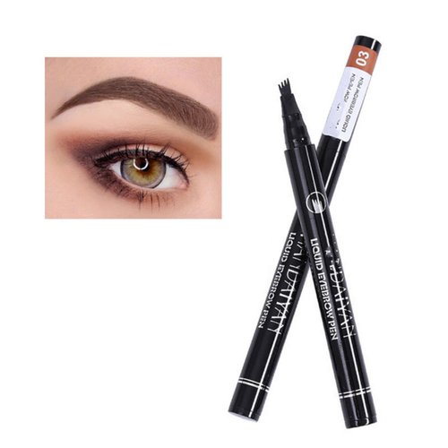 Eyebrow Pencil Magical Upgraded Eye Brow Pencils for Women with 4 Fork Tip for Hair-Like Natural Brows, Last All-Day, Microblading Eyebrow Pen（Black/Brown） (#03 brown)