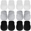 Adjustable Baby Mittens No Scratch Newborn Cotton Breathable Gloves Warm Baby Mitts for Boys Kids (Black, White, Gray,6 Pairs)