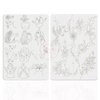 FeteBeauty 1pc White Tiny Tattoo Fake Skin Silicone Double Side Printing Mini Tattoo Practice Pad with Light Gray Outline for Tattoo Practice (1pc White Tattoo Skin)