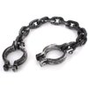 Hosfairy Halloween Costume Party Plastic Wrist Shackles Prison Chain Handcuffs Cosplay Props (Black /1Pcs)