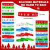 Garma 48Pcs Christmas Slap Bracelets and Silicone Bracelets for Kids, Xmas Bulk Slap Wristbands Rubber Bracelets Set for Christmas Birthday Party Favors Supplies New Year Stocking Stuffers Gifts