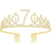 UVATAHONA 7th Birthday Party Set - Glitter Sash, Tiara Crown, and Decorations for Girls, Gold