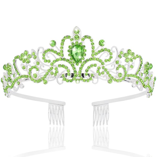 Green Crown Crowns for Women Birthday Crown Tiaras for Women Birthday Crowns for Women Tiaras for Girls Birthday Tiara Princess Crown Crown for Girls Queen Crown Tiaras and Crowns for Women
