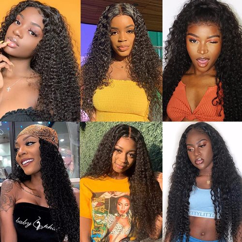 #1B Kinky Curly Human Hair Bundles Natural Black Human Hair Bundles Curly Human Hair 3 Bundles 12 14 16 inch Brazilian Remy Hair Extensions