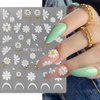 3Sheets 5D Jelly Crystal Flower Nail Stickers for Nail Art,Embossed Relief Nail Design Butterflies Flower Nail Decals Spring Summer Colorful Floral Petals Butterfly Nail Art Stickers Nail Accessories