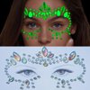 Coridy Face Gems Adhesive Glitter Jewel Tattoo Sticker Halloween Gems Rave Party Body Makeup for women (A-square) (06C, Count, 1)