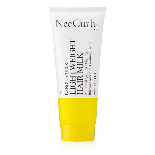 NeoCurly Hair Milk Leave In Conditioner Refresher Frizz Control Lotion Cream Moisturizer with Avocado,Jojoba & Argan Oils,Natural Hydrating Revitalizing Lightweight Detangler, Light Natural Scent 6.7