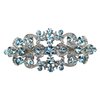 Faship Gorgeous Aqua Blue Rhinestone Crystal Floral Hair Barrette Clip