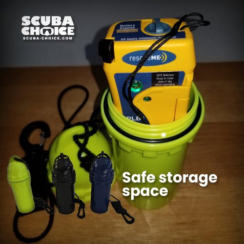 Scuba Choice Scuba Diving Snorkeling Waterproof Cylindrical Dry Box with Clip, Yellow Small