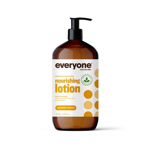 Everyone Nourishing Hand and Body Lotion, 32 Ounce (Pack of 1), Coconut and Lemon, Plant-Based Lotion with Pure Essential Oils, Coconut Oil, Aloe Vera and Vitamin E