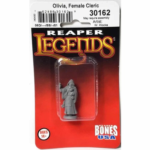 REAPER Olivia Female Cleric Miniature Figure 25mm Heroic Scale Bones USA Miniatures