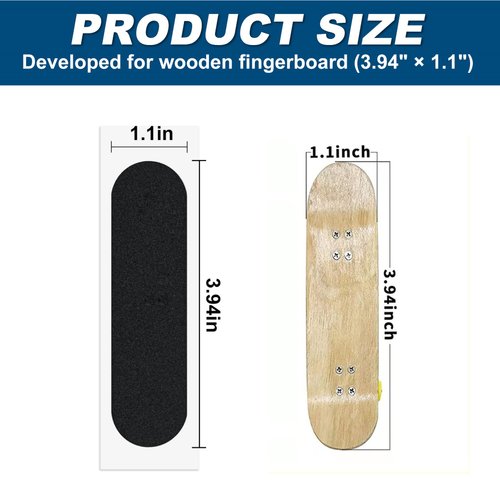 Haisalin 20Pcs Fingerboard Grip Tape, Precut Fingerboard Foam Grip Tape,Foam Grip Tape for Fingerboards, Precut & One Step Instal(20)