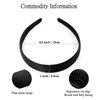 Dulier Black 1 Inch Satin Hard Headband Solid Hair band for Women and Girls