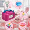 Electric Balloon Pump,110V 600W Portable Dual Nozzles Balloon Pump,Air Pump Balloon Blower for Party Decorations with Tying Tool(Rose Red)