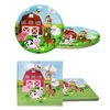 Farm Animal Party Tableware Set, Farmhouse 20 Plates and 20 Napkins and Tablecloth 71 '' x 42 '', Farm Animal Themed Party Decoration Supplies