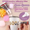 Resin Jelly Rhinestones for Crafting with B7000 Jewelry Glue, 2 Boxes Gold Flatback Crystals with 2Pcs 10ml Glue, Bedazzling Non Hotfix Gems for DIY Tumblers Clothing Shoes Manicure