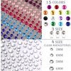 1250 Pcs Self Adhesive Rhinestones for Makeup Eyes 15 Colors Rainbow Rhinestones Face Jewels Face Gems Stick on, DIY Nail Makeup 3mm 4mm 5mm 6mm Rave Festival Accessories Costume for Women