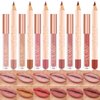 Aseawave Lip Liner and Lipstick Set, 12 Pcs Long Lasting Nude Lip Liner Pencils with Matte Lipgloss, Waterproof Liquid Lip Sticks Make up Gift Set for Black Mature Women