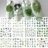 Leaf Nail Art Stickers Decals, 12 Sheets Cool Tropical Leaf Water Nail Decals Green Plant Leaves Nail Stickers Coconut Tree Leaves Fresh Design Nail Art Supplies for Summer Acrylic Nails Decorations