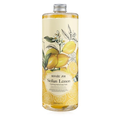 ROMIIE ZOI Foaming Hand Soap Refill, Lemon, Gentle & Moisturizing Formula, 1 L/ 33.8 FL OZ