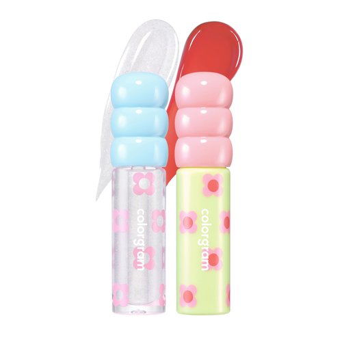 COLORGRAM FRUITY GLASS TINT MINI SET 02 WARM BEST SET | Radiant Lip Tint Duo for Glossy Shine & Vivid Color | Long-Lasting, Moisturizing Korean Lip Stain | Stocking Stuffer, Gifts for Women and Girls