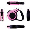 PETIMP Retractable Dog Leash Lightweight 16FT Leash, with Folding Bowl,Dispenser,Waste Bags, for Small Medium Dogs(Pink)