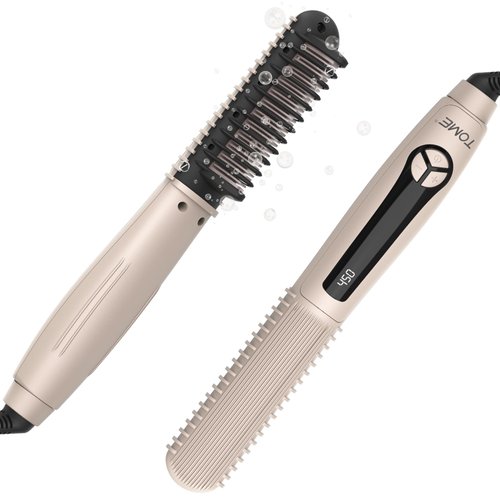 Hair Straightener Brush Ceramic Negative Ionic Hair Straightener Comb with 16 Temperature Settings & LED Screen,Straightening Brush for Women Fast Heating & Anti-Scald, Professional Hairstyle Tools