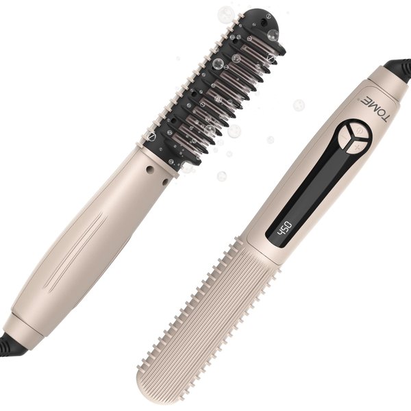 Hair Straightener Brush Ceramic Negative Ionic Hair Straightener Comb with 16 Temperature Settings & LED Screen,Straightening Brush for Women Fast Heating & Anti-Scald, Professional Hairstyle Tools