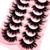 AMSDCN New 7Pairs Design Wet Manga Lashes 3D fluffy Eyelash Extensions Makeup Fashion Long Thick Natural Fake Eyelashes (108)