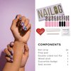 NAILOG Semi Cured Gel Nail Strips 20pcs Long Lasting Nail Polish Strips, Buy 2 Get 1 UV Lamp, Nail Art Wrap Kit with Glossy Gel Finishing│Aurora