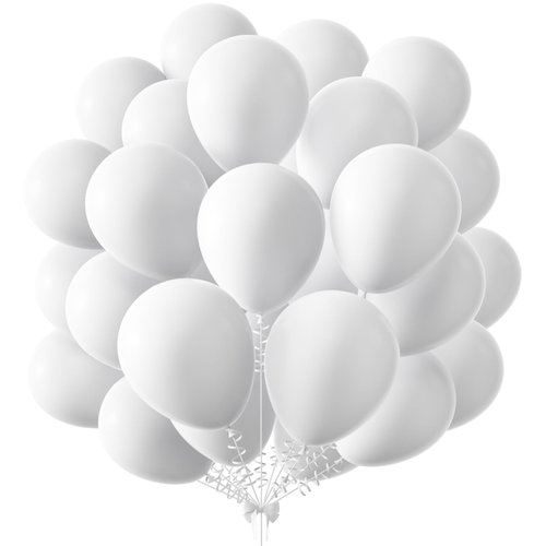 KALOR 10 Inch White Balloons, 100 Pcs Latex Helium Balloons for Kid's Birthday Party Baby Shower Wedding Graduation Graduation Party Decorations