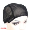 BLUPLE Mesh Wig Caps for Making Wigs 2 pcs Black Color Stretch Weaving Caps with Back Adjustable Straps For Women (Medium, Black Stretch Cap)