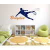 Custom Name Soccer Player Wall Decal - Soccer Wall Sticker - Soccer Ball Wall Decor - Soccer Name Wall Decal - Wall Decal for Home Nursery Decoration (Wide 40"x18" Height Inches)