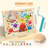 Montessori STEM Dinosaur Magnetic Wooden Puzzle Maze – Educational Learning Toy for Kids, Fine Motor Skills Development, Hand-Eye Coordination, Problem Solving, Ages 3+