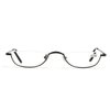 ZUVGEES Vintage Alloy Semi Rimless Reading Glasses Men Women Half Frame Slim Glasses with Stylish Case (Gun Grey, 3.50)