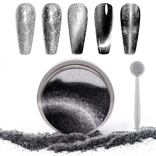 Laza Cat Eye Chrome Nail Powder Chameleon Magnetic Powder 3D Cat Eye Effect Mirror Effect Pigment...